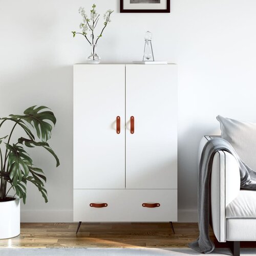 The Living Store Visoka omara bela 69,5x31x115 inženirski les - Visoka Omarica, (21429488) Slike