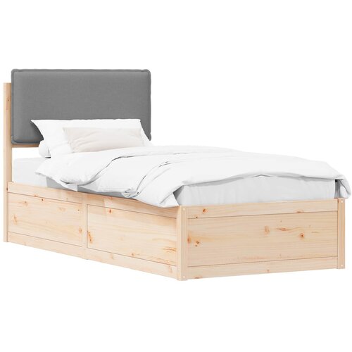 vidaXL Posteljni okvir z oblazinjenim vzglavjem Svetlo siva, (5000102018) Cene
