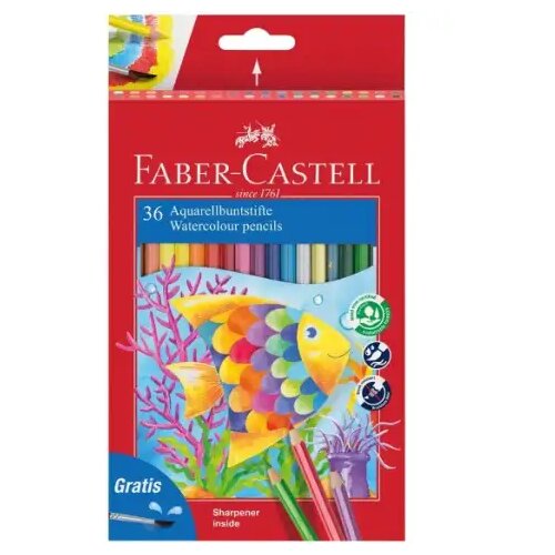 Faber-Castell 36-delni set akvarelnih barvnih svinčnikov s čopičem Cene
