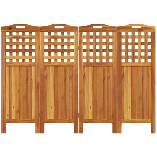  pregrada s 4 panela 162x2x115 cm masivno bagremovo drvo Slike