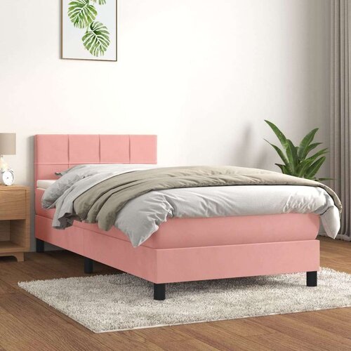 Box spring krevet s madracem ružičasti 90x200 cm bar&amp;scaron;unasti Slike