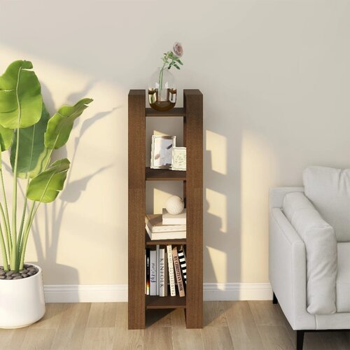Furnova Knjižna omara/pregrada medeno rjava 41x35x125 cm trden les, (21950916) Slike