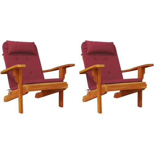 VidaXL Jastuci za stolicu Adirondack 2 kom boja vina od tkanine Oxford Slike