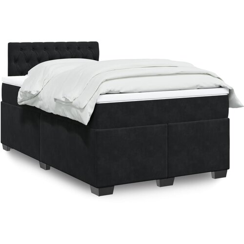 VidaXL Krevet box spring s madracem crni 120 x 190 cm bar&amp;scaron;unasti Slike
