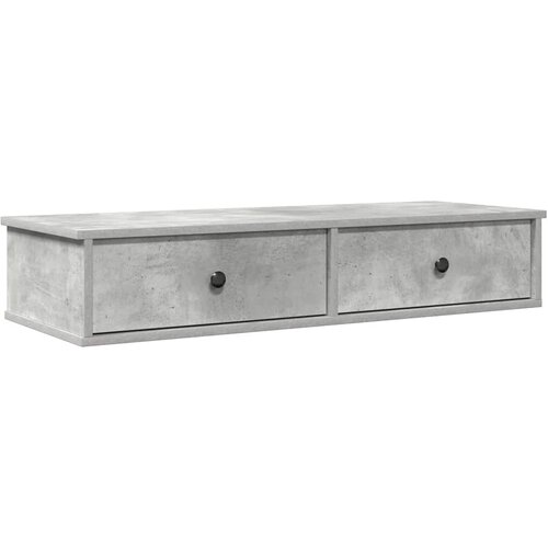 Maison Chic Stenska polica - Viseča Polica s predali betonsko siv 100x37,5x19 cm inž. les, (21793962) Slike