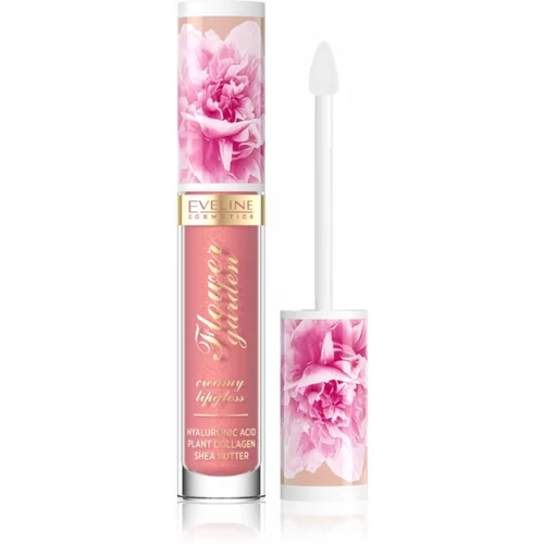 Eveline Cosmetics Flower Garden Kremni sijaj za ustnice s hialuronsko kislino odtenek 02 Sweet Daisy 4,5 ml
