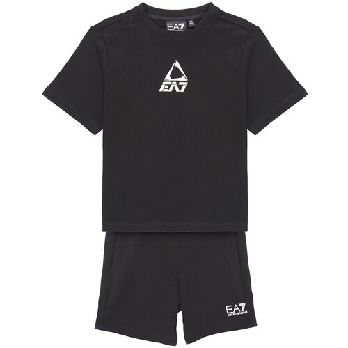 Ea7 Emporio Armani Otro&amp;scaron;ki kompleti TRAIN LOGO SERIES BOY KIT TEE-SHORTS FREE Črna Slike