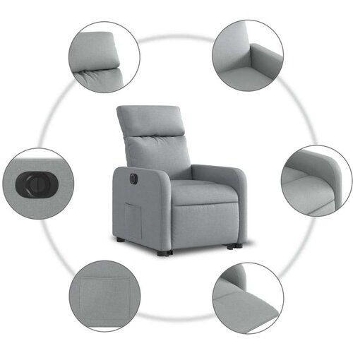 vidaXL Električni naslonjač na podizanje svjetlosivi od tkanine Cijene
