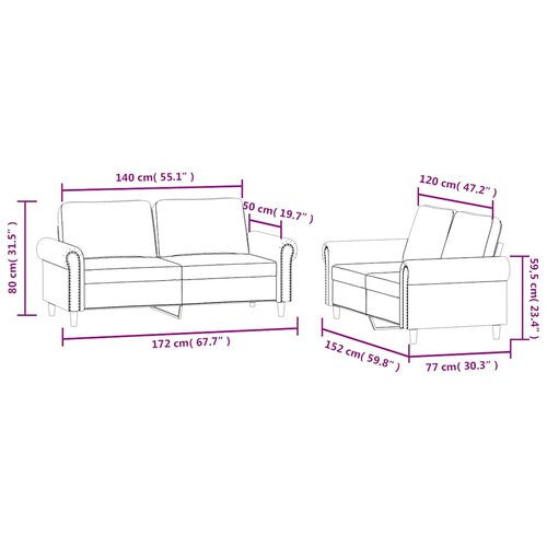  2-dijelni set sofa s jastucima tamnozeleni bar&amp;scaron;unasti Slike