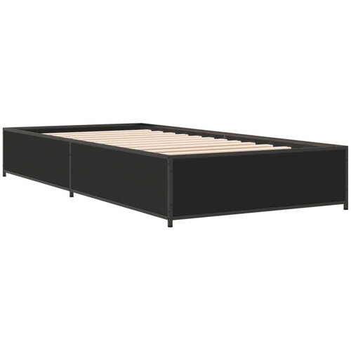 VidaXL Okvir za krevet crni 90 x 190 cm od konstruiranog drvo i metal Slike