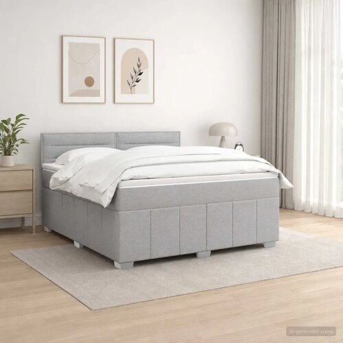  Boxspring krevet s madracem Svjetlosiva 180 x 200 cm Tkanina - Svjetlosiva 180 x 200 cm Dizajn linija Cijene