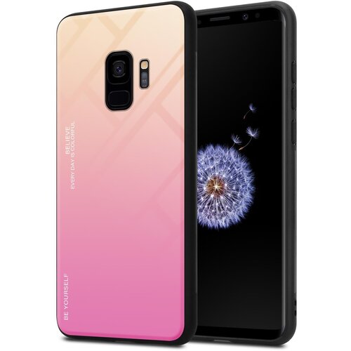 Cadorabo Ohi&scaron;je, združljiv s Samsungom v rumeni - roza - dvobarvni za&scaron;čitni pokrov iz silikona TPU in hrbta iz kaljenega stekla, (20573685) Cene
