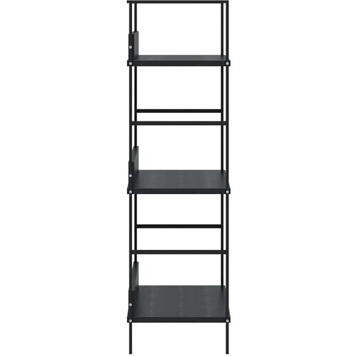 Police za knjige s 3 razine crne 60 x 27,6 x 90,5 cm drvene Slike