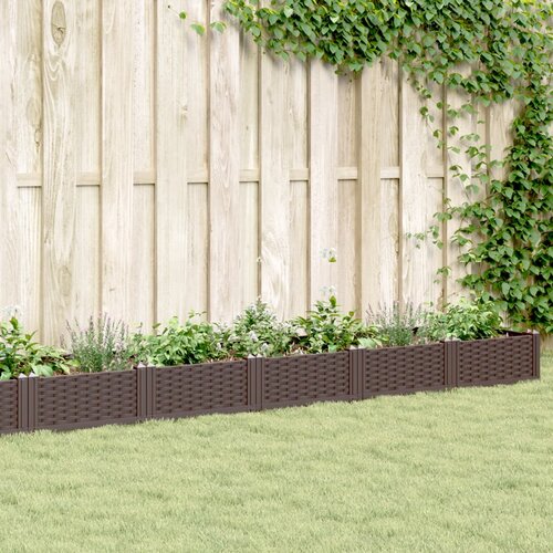 VidaXL Vrtna sadilica s klinovima smeđa 362 5 x 42 5 x 28 5 cm PP Slike