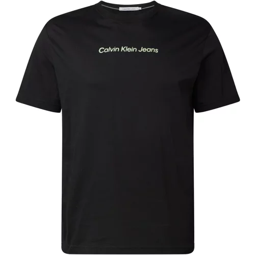 Calvin Klein Jeans Majica pastelno zelena / crna