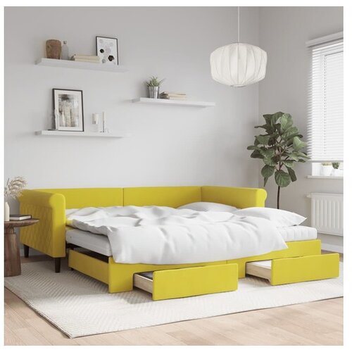 vidaXL Izvlečna dnevna postelja s predali rumena 100x200 cm Cene