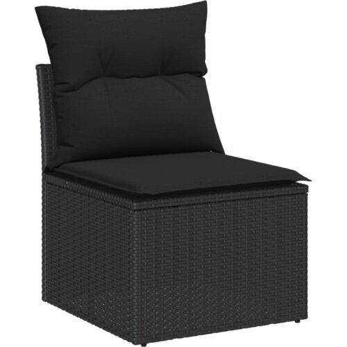 vidaXL 13 delni vrtnu kavč set z blazinami Črn Poli ratan Acacia Cene