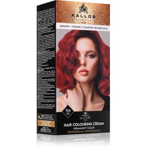 Kallos Glow Lasting Cream Colour permanentna barva za lase odtenek Rubin Red 60 ml Cene