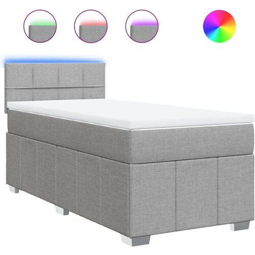 Maison Chic Box spring postelja - Vzmetna postelja z vzmetnico svetlo siva 90x190 cm blago SL23743, (21891176) Cene