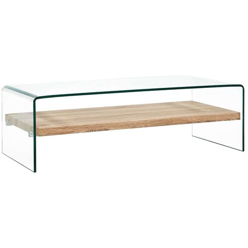  Stolić za kavu prozirni 98 x 45 x 31 cm od kaljenog stakla Slike