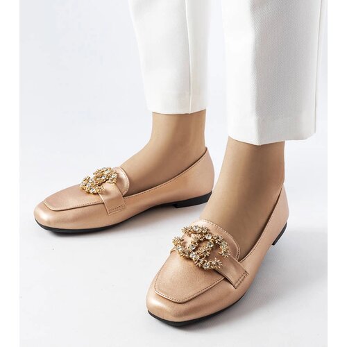 Gemre Golden moccasins with zirconia Neuer Cene