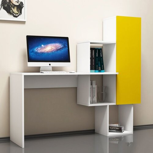 Hanah home Açelya - White, Yellow WhiteYellow Study Desk Slike