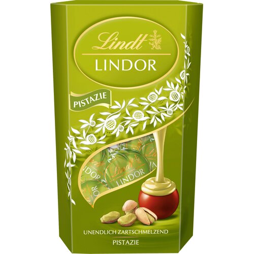 Lindt LINDOR kroglice Cornet, pistacija - 137 g Slike