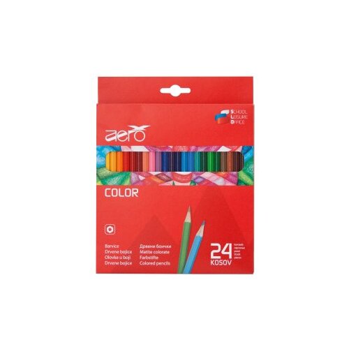  Drvene bojice Aero color, 24 kom u kartonskom pakiranju Cene