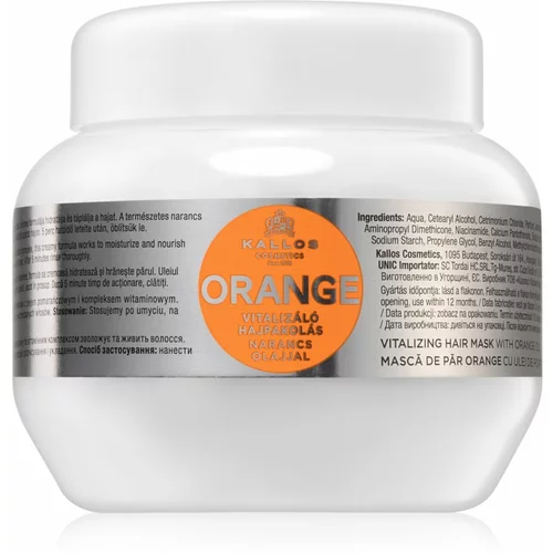 Kallos Cosmetics Orange poživljajoča maska za lase 275 ml