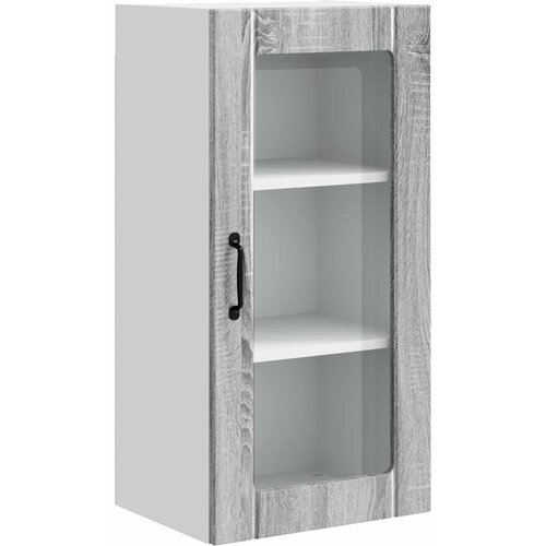  Zidni stakleni ormarić 2 pcs Siva Sonoma 40 x 31 x 80 cm Slike
