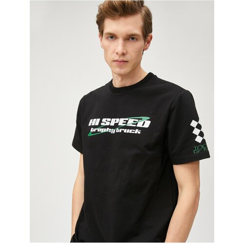 Koton Printed T-Shirt Racing Themed Crew Neck Short Sleeve Cotton Cene