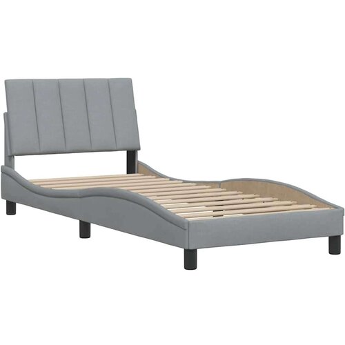 VidaXL Okvir kreveta bez madraca svjetlosivi 90x200 cm od tkanine Slike