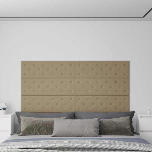  Zidna uzglavlja 12 pcs Boja cappuccina 90 x 30 cm Lažna koža Cijene