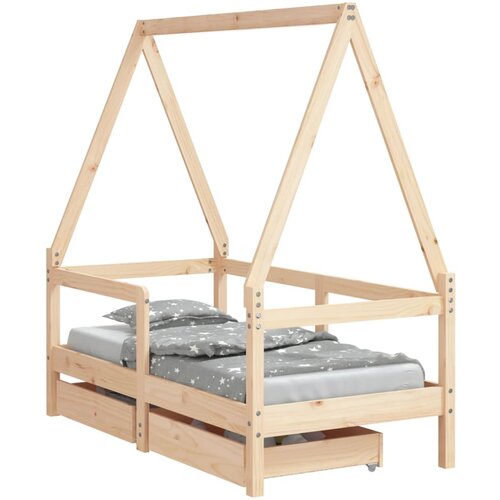 Maison Chic Otroški Postelja za odrasle - Posteljni Okvir s predali 70x140 cm trdna borovina, (22082436) Cene