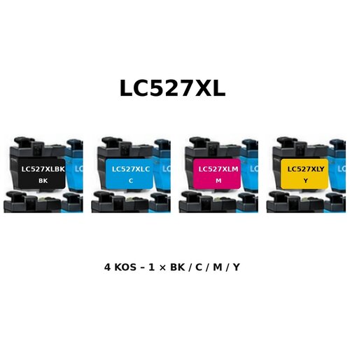  Komplet kompatibilnih kartu&amp;scaron; za Brother LC527XL za MFC-J6760DW, MFC-J6960DW, MFC-J6975DW, MFC-J6977DW &amp;ndash; BK/C/M/Y, 4 kos Slike