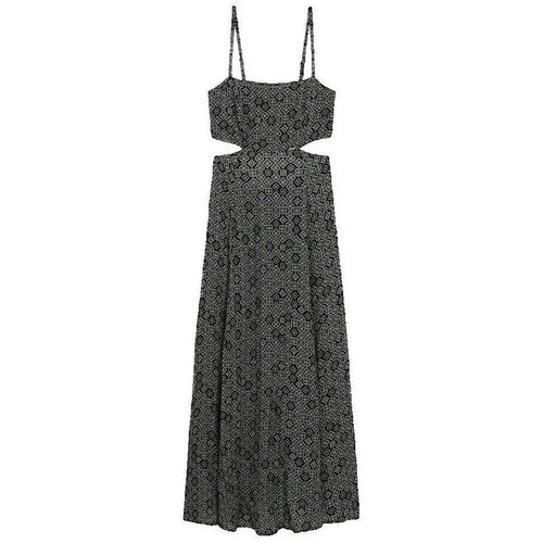 Superdry Dolge obleke Robe longue motif brun g&eacute;om&eacute;trique Črna Cene