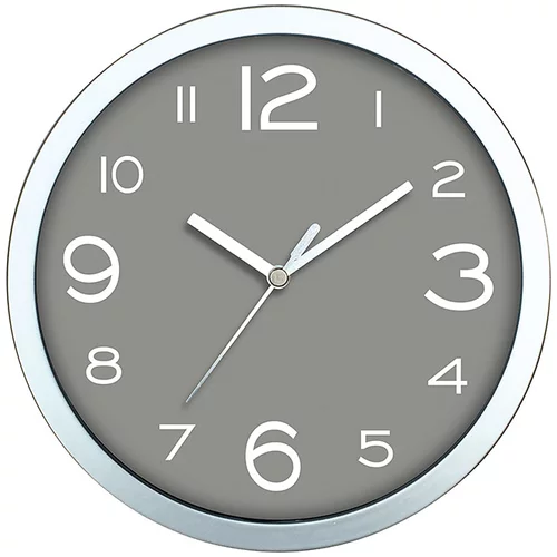 Okrugli zidni sat (Srebrne boje, Promjer: 20 cm)