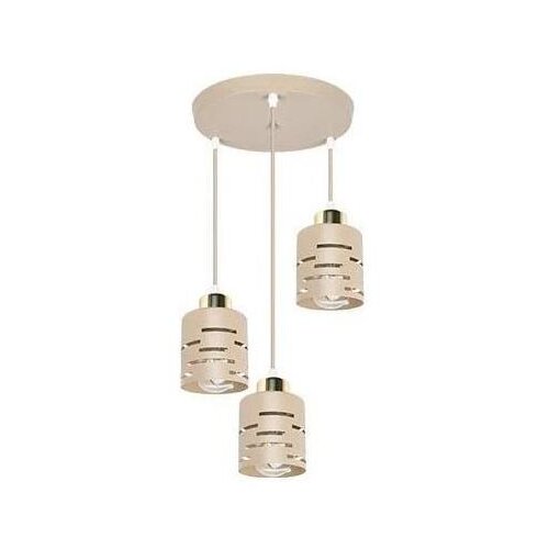 Luster na sajli ELEN 3x E27/35W/230V, prečnik 29 cm, bež/zlatna Slike