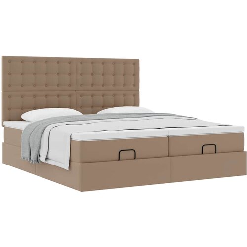 vidaXL otoman krevet s madracima Cappuccino 180x200 cm umjetna koža - Boja cappuccina 180 x 200 cm Cijene