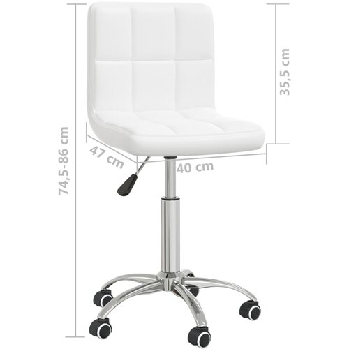  Okretna uredska stolica od umjetne kože bijela Slike