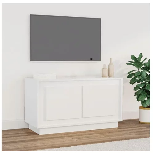  TV omarica visok sijaj bela 80x35x45 cm inženirski les