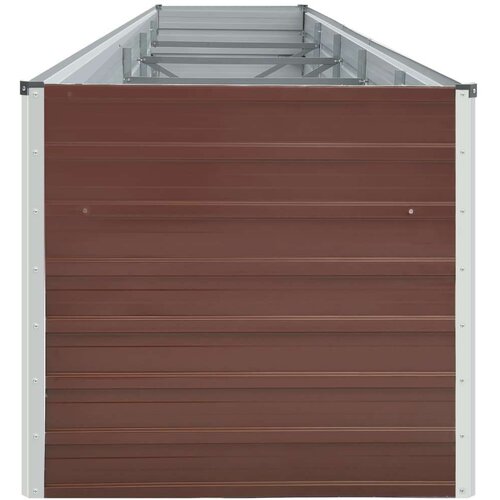 VidaXL Povi&amp;scaron;ena vrtna gredica od pocinčanog čelika 400x80x77 cm smeđa Slike