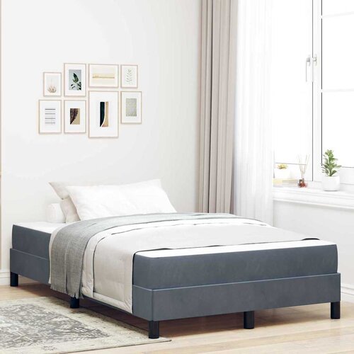 vidaXL Postelja boxspring z vzmetnico Temno siva 120 x 200 cm Žamet Cene