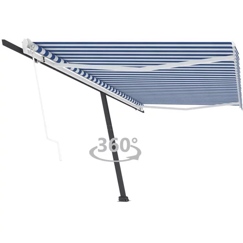 Prostostoječa avtomatska tenda 500x300 cm modra/bela