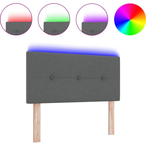 vidaXL LED Uzglavlje S Botunima Tamno Sivo 80 cm Tkanina Cene