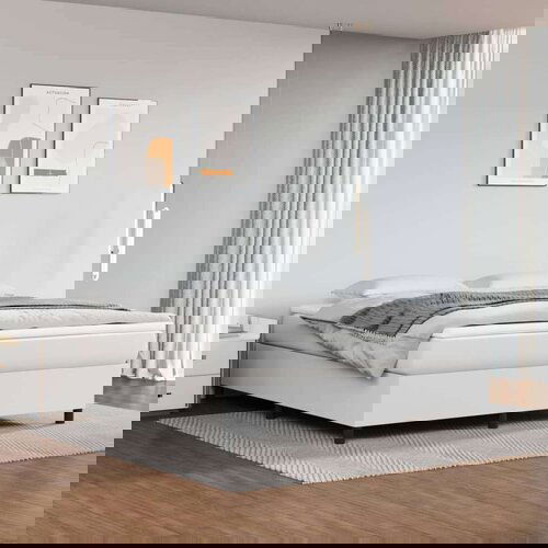  Za krevet s oprugama bijela 180x200 cm od umjetne kože Cijene
