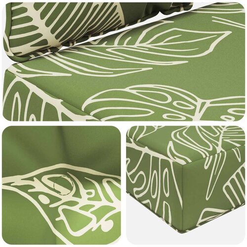  Jastuk za vanjsku sofU 3 pcs Dizajn lista Poliester - Dezen s listom 80 x 80 cm 1x sjedalo +1x naslon +1x bočna strana (2D s bar Slike