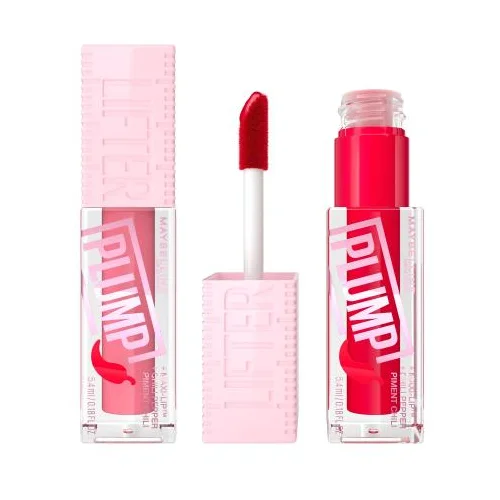 Maybelline Lifter Plump Set glos za ustnice 5,4 ml Odtenek 001 Blush + glos za ustnice 5,4 ml Odtenek 004 Red Flag