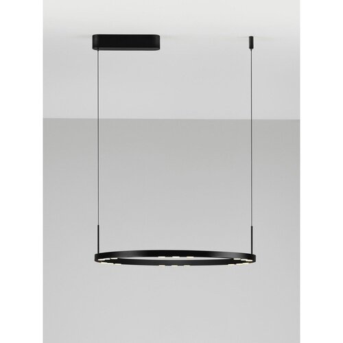 Nova Luce Mat crna LED viseća svjetiljka aluminijska s mogućnosti zatamnjivanja &amp;oslash; 60 cm Lunette &amp;ndash; Slike
