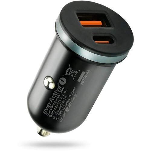 EverActive Car charger CC-30Q USB + USB-C QC 3.0 PD 35W Cene